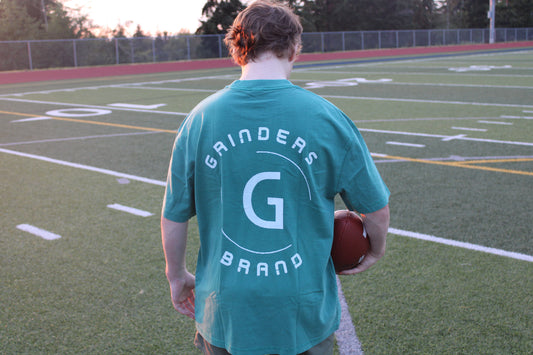 Heavyweight Teal Grinders Brand Tee