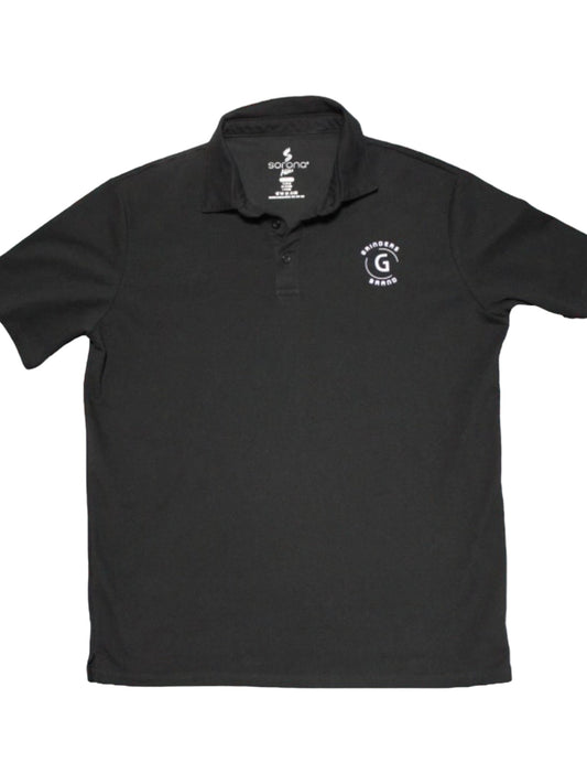 Grinders Brand Black Performance Polo